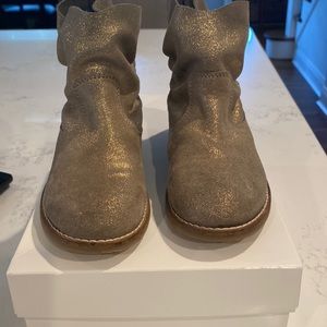 Girls mini Boden gold slouchy boots